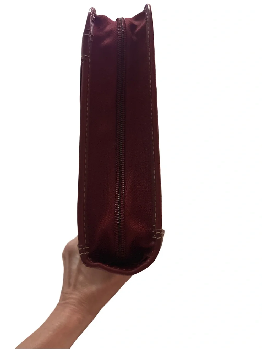 Vintage Franklin Covey Burgundy Leather 7-Ring Zip Planner Organizer Never Used